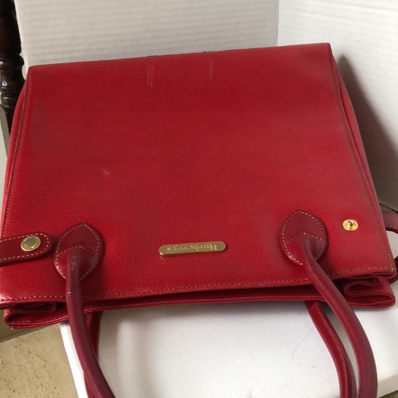 AUTHENTIC/VINTAGE SANYO SHOKAI BURBERRY LEATHER SHOULDER TOTE BAG. - Picture 8 of 17